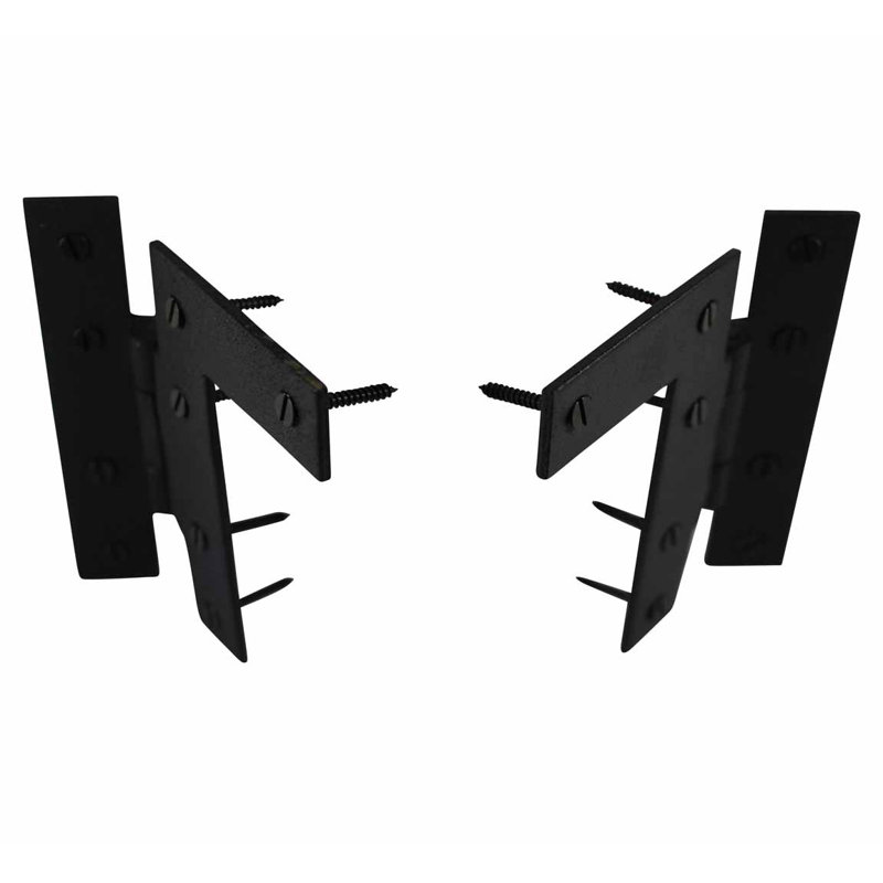 Black Wrought Iron Offset H-L Cabinet Hinges