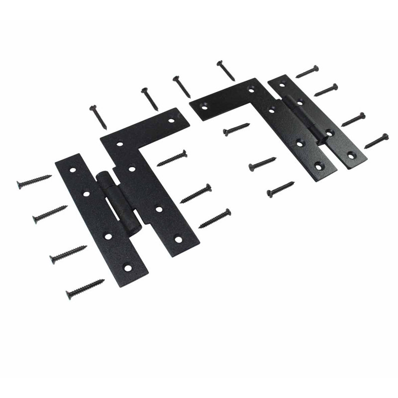 Black Wrought Iron Offset H-L Cabinet Hinges