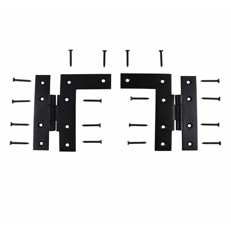 Black Wrought Iron Offset H-L Cabinet Hinges