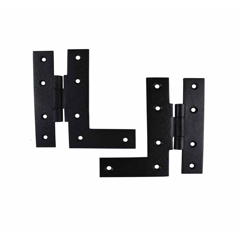 Black Wrought Iron Offset H-L Cabinet Hinges