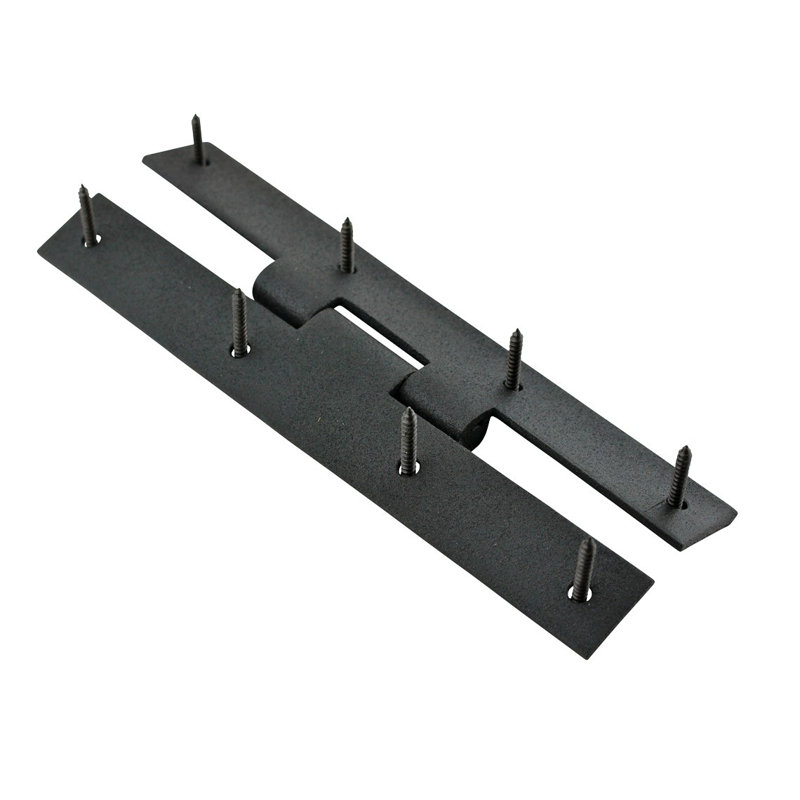 7" Black Wrought Iron H-Style Flush Gate Hinges