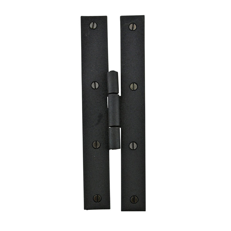 7" Black Wrought Iron H-Style Flush Gate Hinges