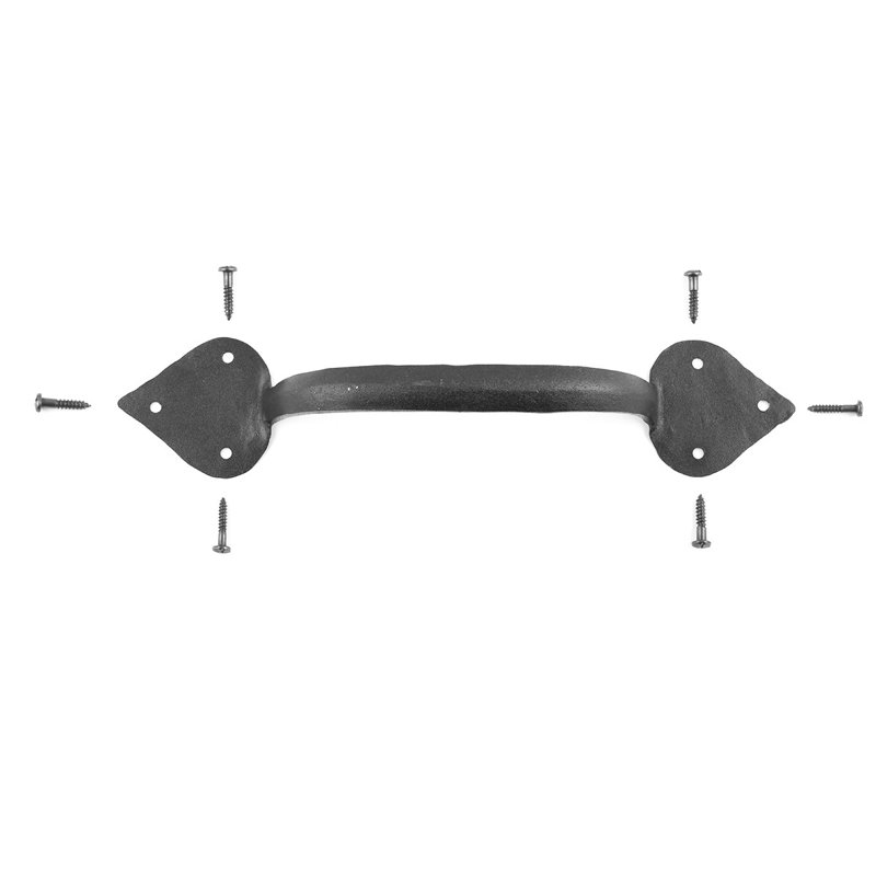 Black Wrought Iron Heart Tip Door Pull Handle