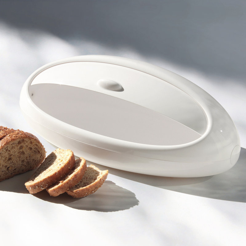 White Thermoplastic Resin Oval Bread Bin