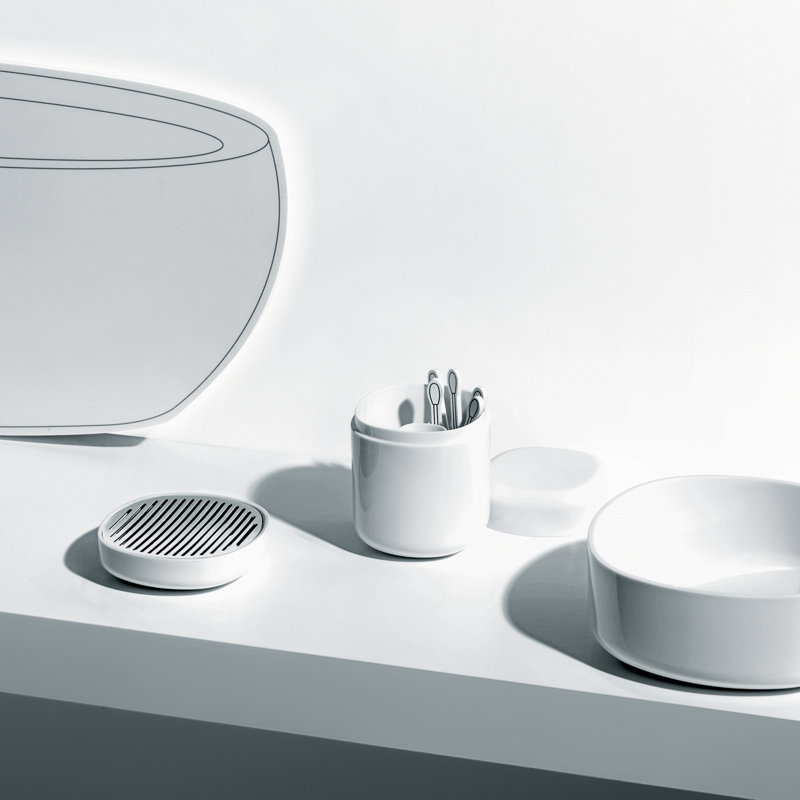 White Minimalist Cotton Swabs Holder