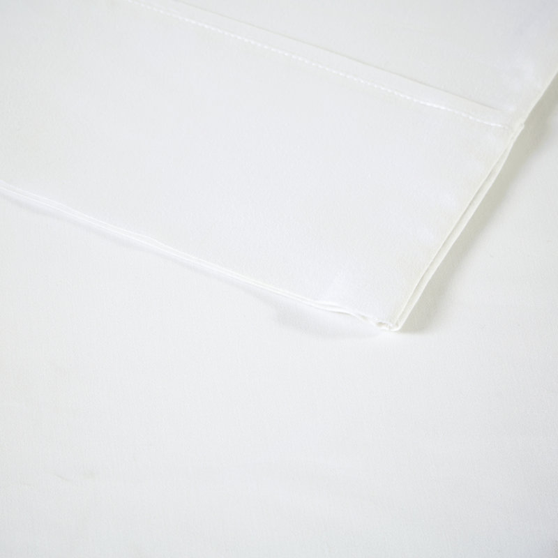 Queen White Cotton Polyester Sateen Sheet Set