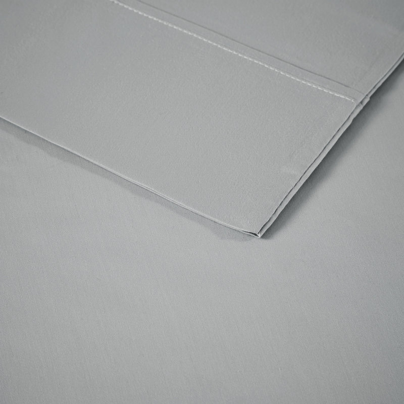 Gray Queen Cotton Polyester Microfiber Sheet Set