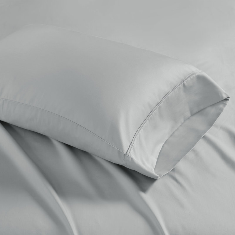 Gray Queen Cotton Polyester Microfiber Sheet Set