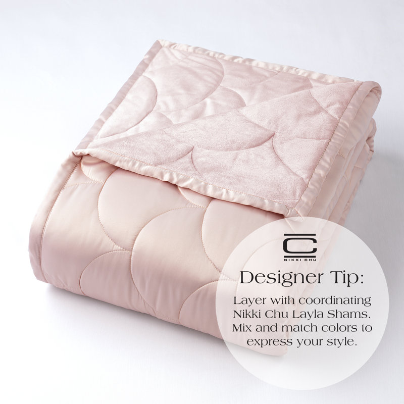 Rose Gold Full/Queen Reversible Velvet and Satin Blanket