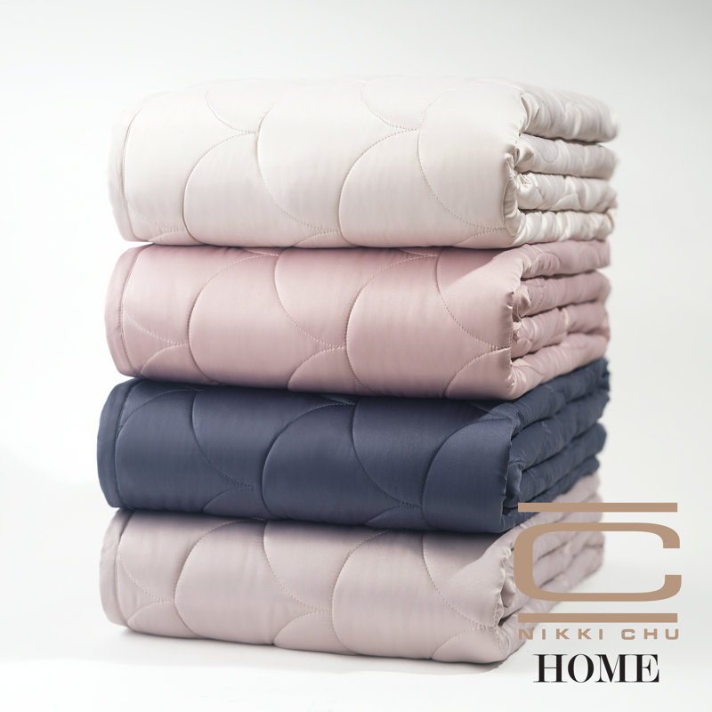 Rose Gold Full/Queen Reversible Velvet and Satin Blanket