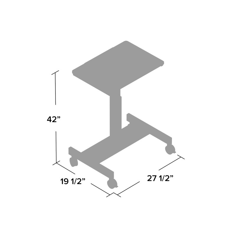 ErgoFlex Gray Steel Adjustable Height Mobile Sit/Stand Desk