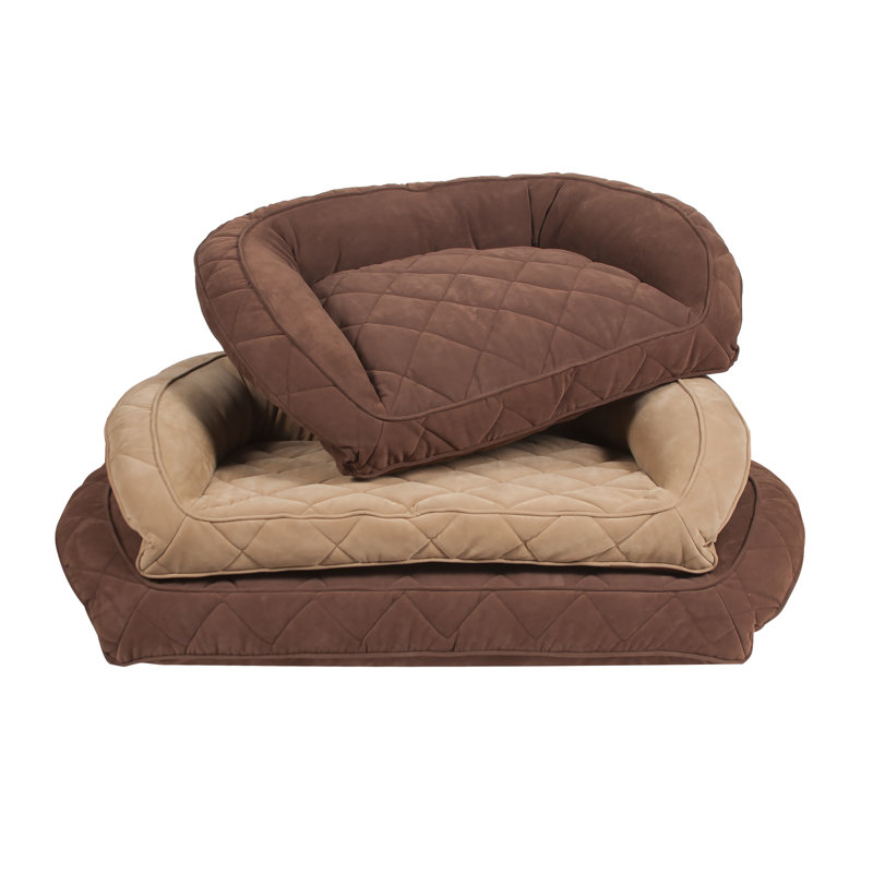 Medium Chocolate Orthopedic Quilted Microfiber Pet Bed
