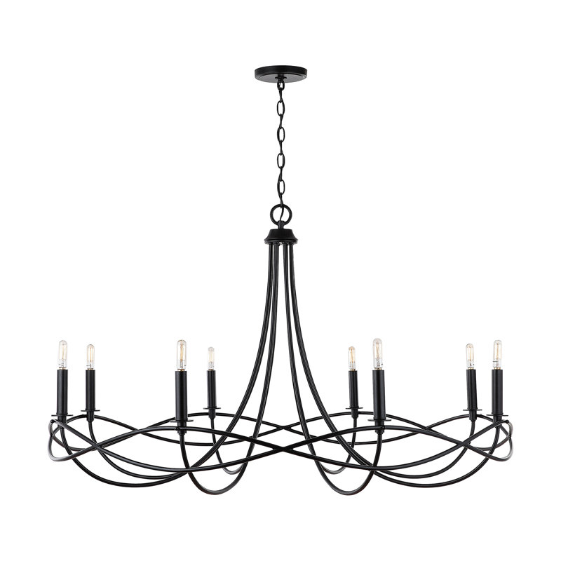 Sonnet Matte Black 8-Light Traditional Plug-In Chandelier