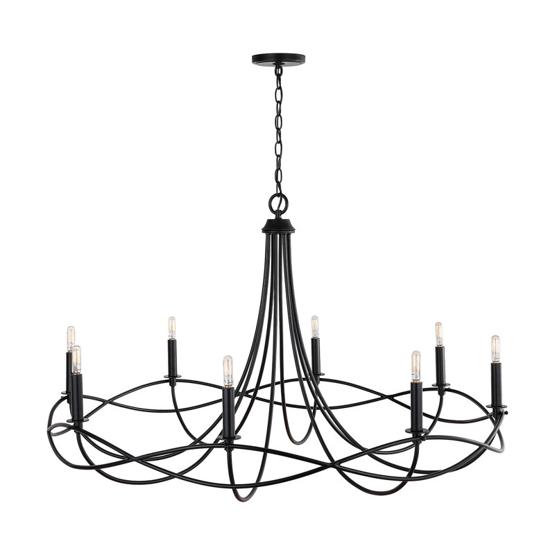 Sonnet Matte Black 8-Light Traditional Plug-In Chandelier