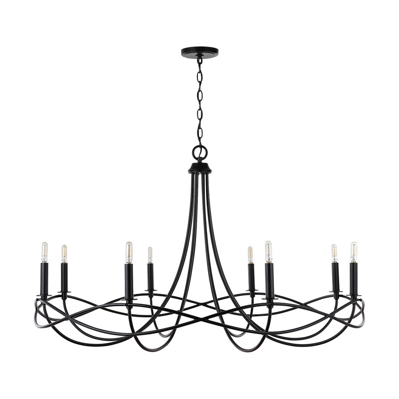 Sonnet Matte Black 8-Light Traditional Plug-In Chandelier