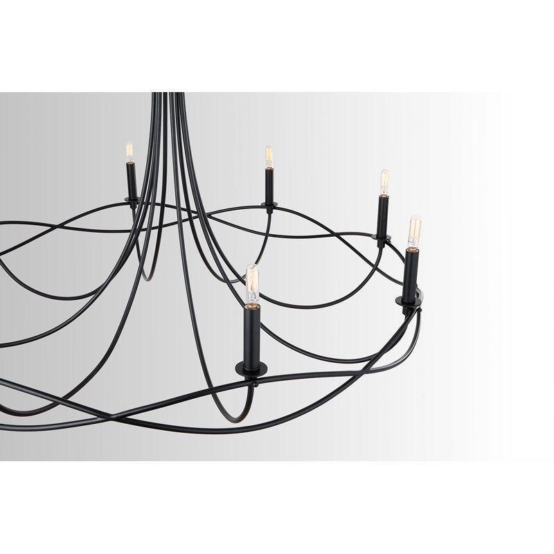 Sonnet Matte Black 8-Light Traditional Plug-In Chandelier