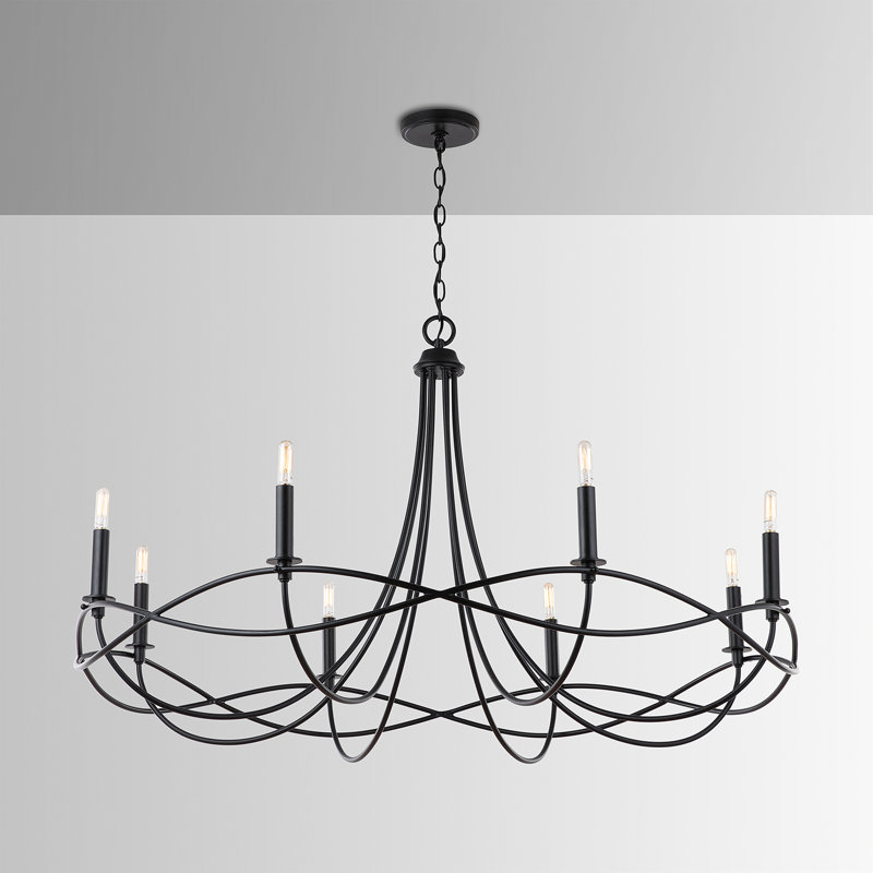 Sonnet Matte Black 8-Light Traditional Plug-In Chandelier