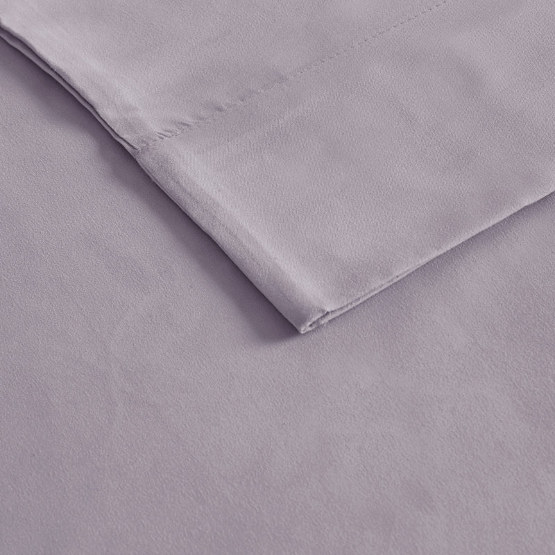 Twin XL Purple Microfiber and Cotton Sheet Set