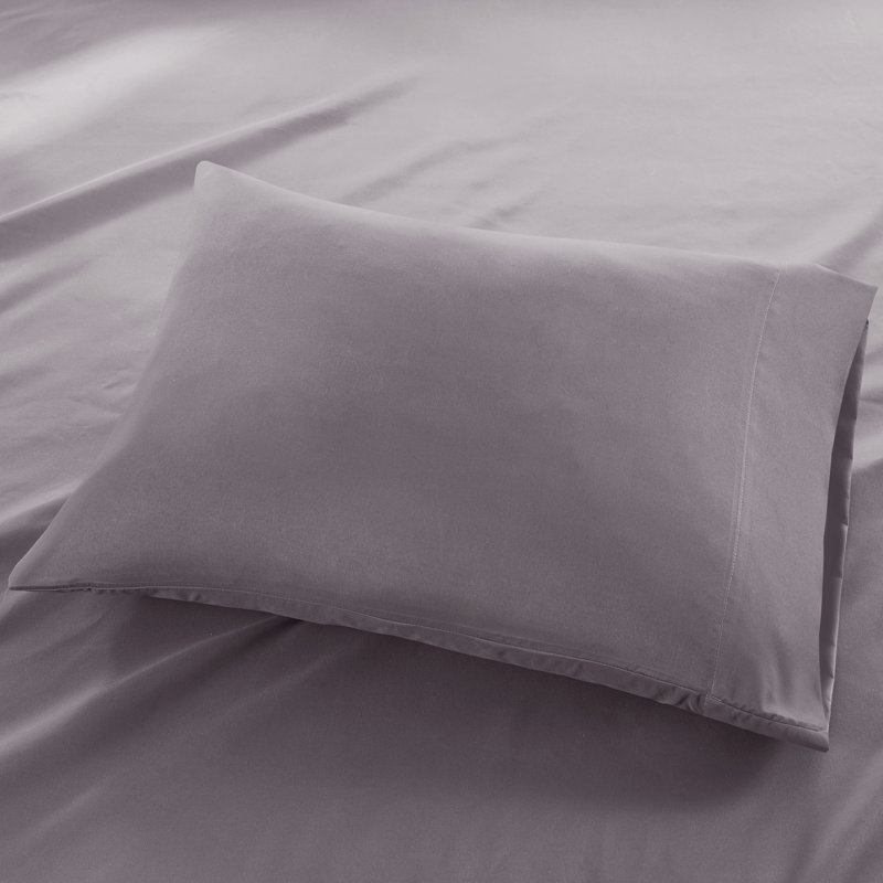 Twin XL Purple Microfiber and Cotton Sheet Set