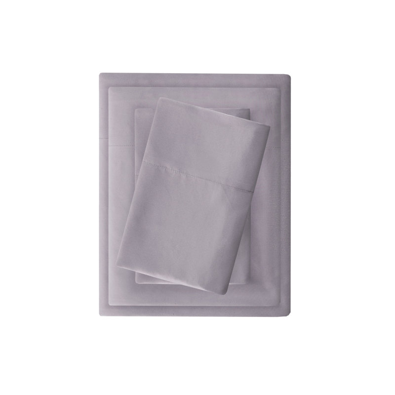 Twin XL Purple Microfiber and Cotton Sheet Set