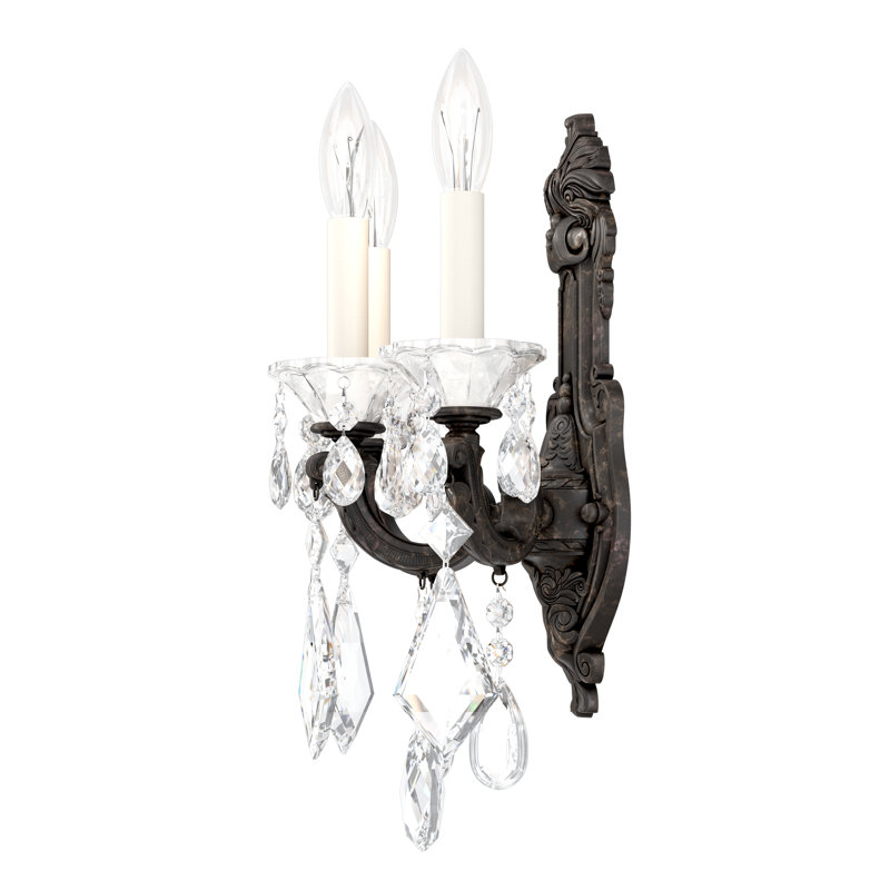 Heirloom Bronze 3-Light Crystal Heritage Sconce
