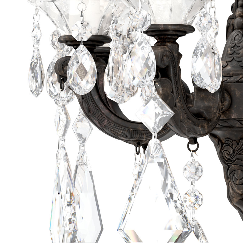 Heirloom Bronze 3-Light Crystal Heritage Sconce