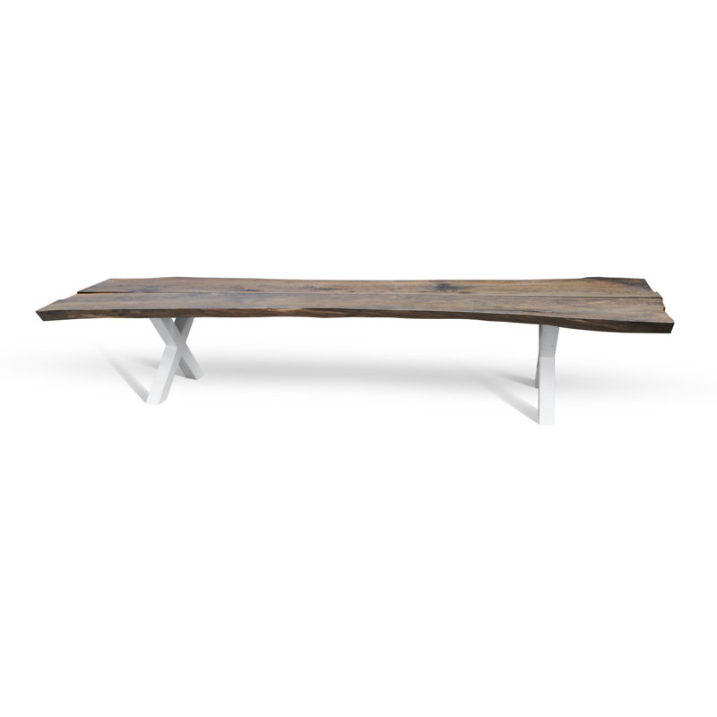 Ligram 39" Reclaimed Wood Rectangular Dining Table with Metal Base