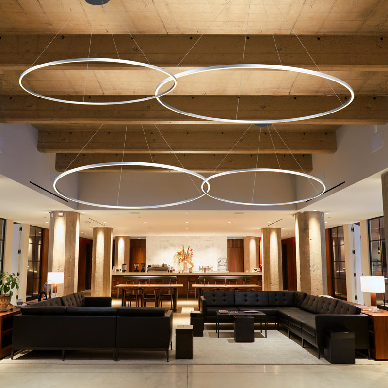 Tania 72" 109W LED Black Circular Chandelier