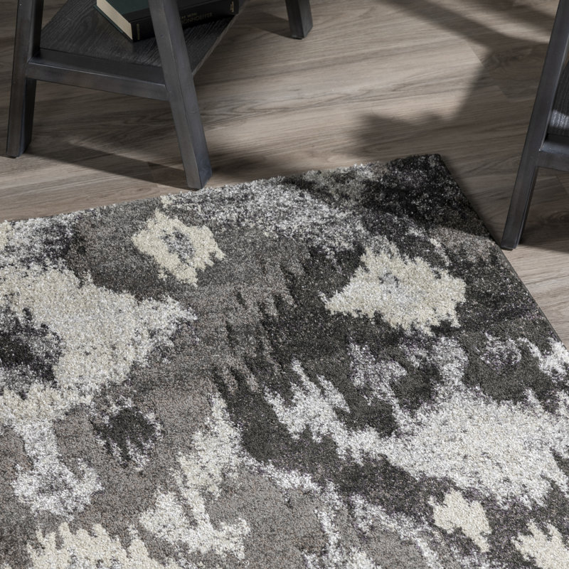 Moderno Pewter Rectangular 3'3" x 5'3" Easy-Care Rug