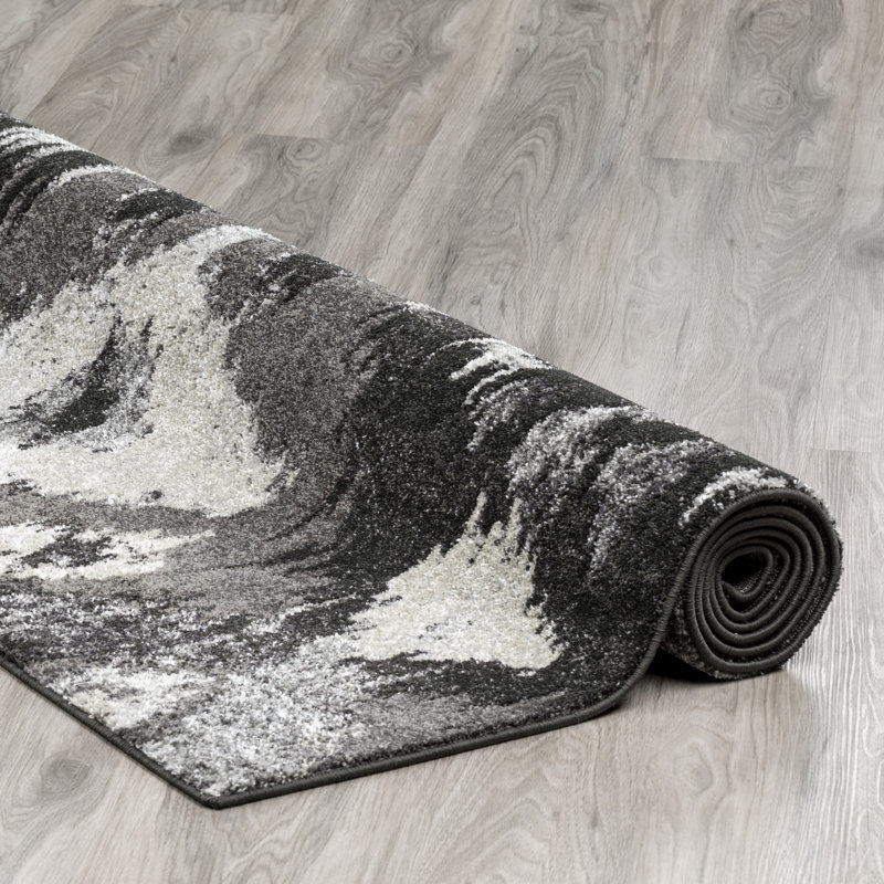 Moderno Pewter Rectangular 3'3" x 5'3" Easy-Care Rug