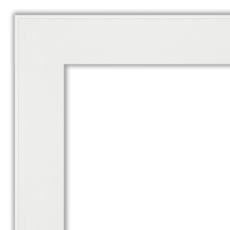 Vanity White Beveled Rectangular Bathroom Wall Mirror 30x30