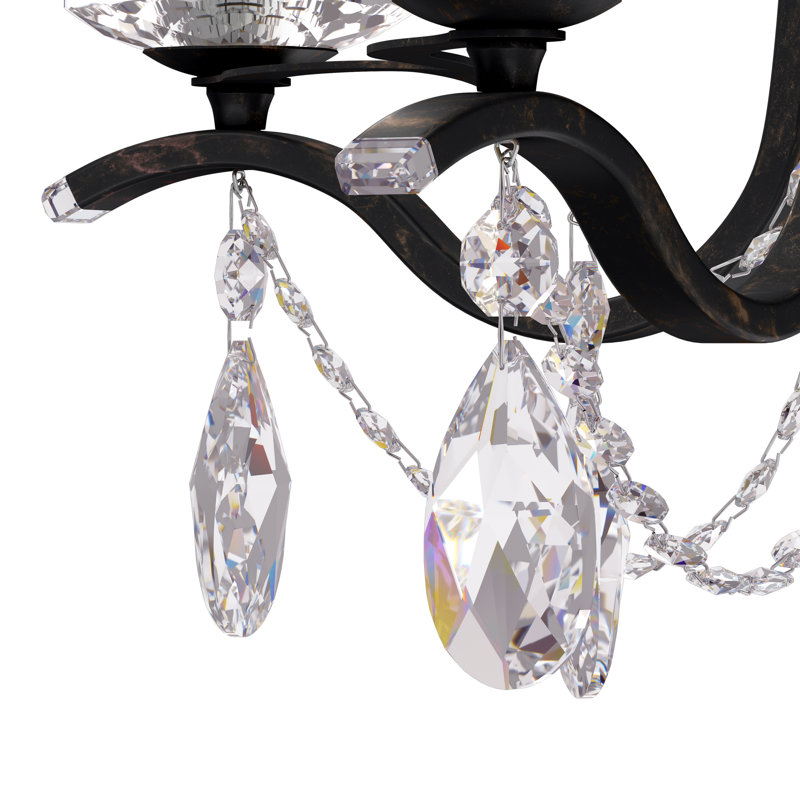 Heirloom Bronze Vesca 2-Light Wall Sconce with Clear Heritage Crystals
