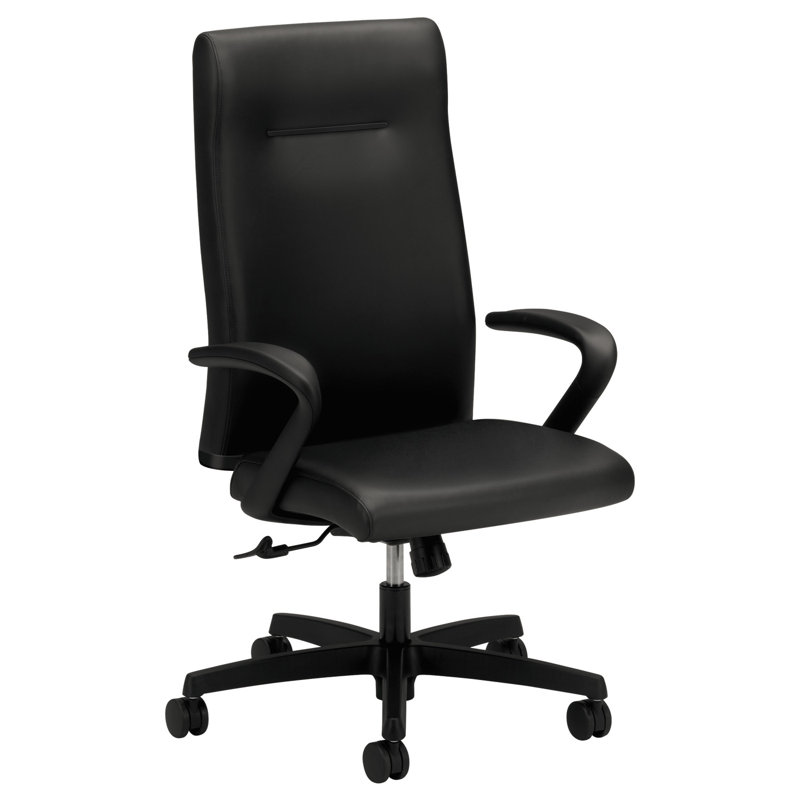 Black Leather High-Back Executive Swivel Chair