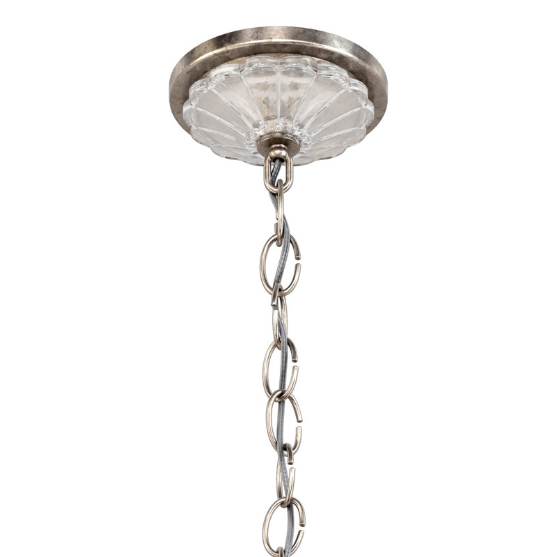 Elegant Antique Silver 11-Light Chandelier with Heritage Crystal