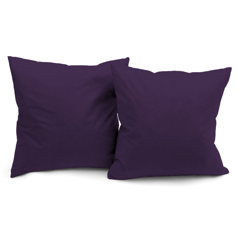 Purple Microsuede Down-Filled Square Throw Pillows, Set of 2