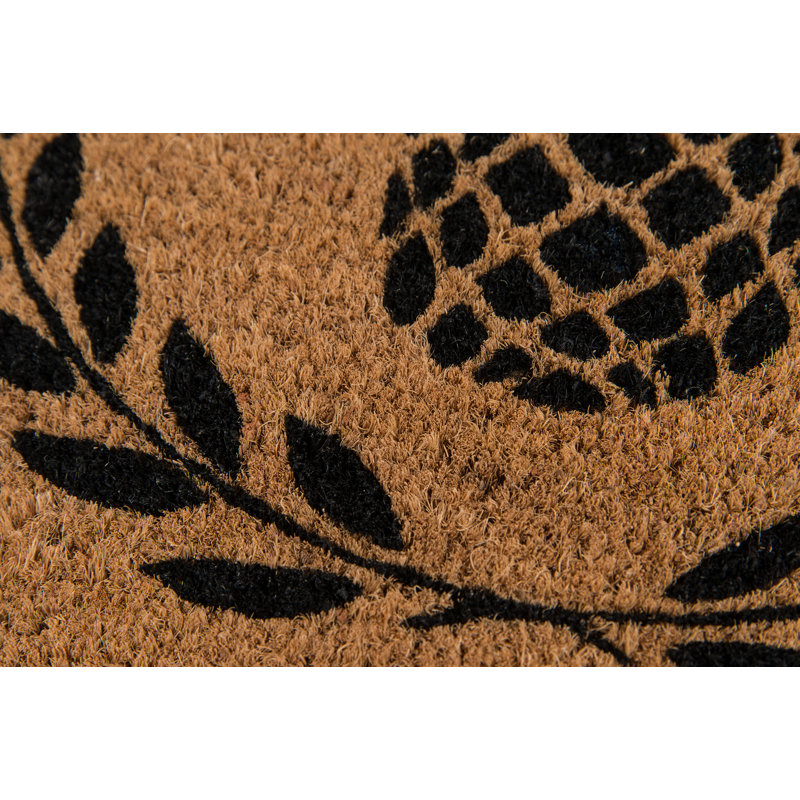 Hand Woven Black Coir Outdoor Doormat with PVC Backing