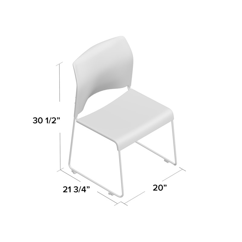 Modern Black Metal Stackable Multipurpose Chair with Ergonomic Support