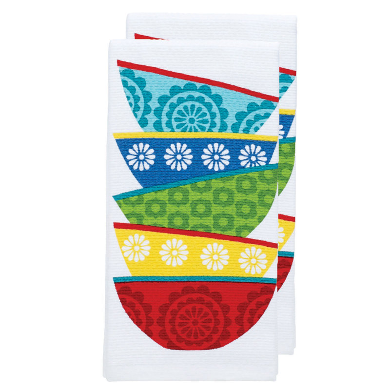 Colorful Cotton Dual-Purpose Kitchen Dish Towel Set, 2-Pack