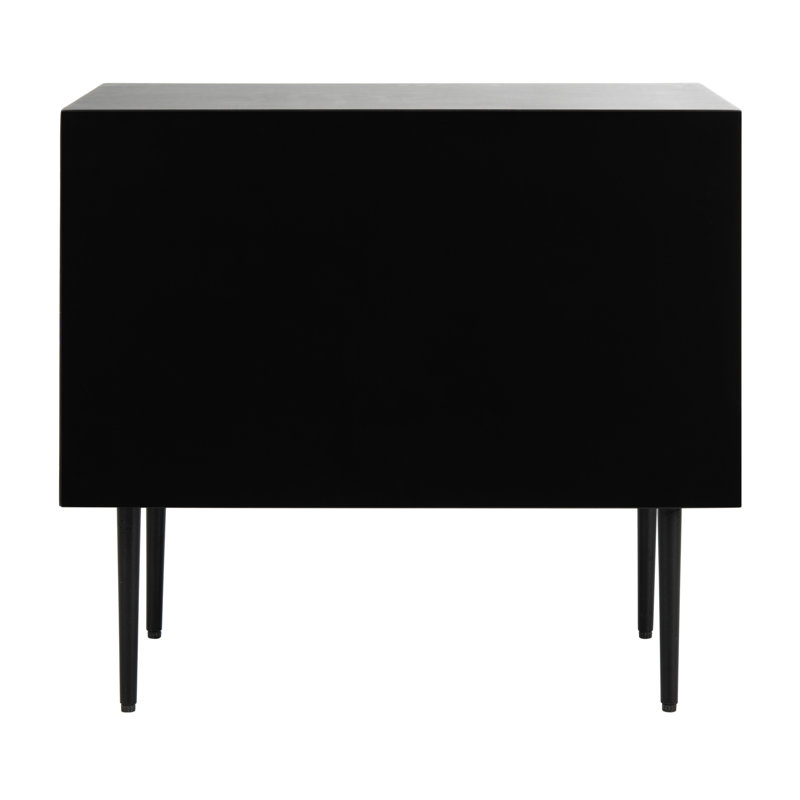 Tessie Black Transitional Bone Inlay 2-Drawer Nightstand