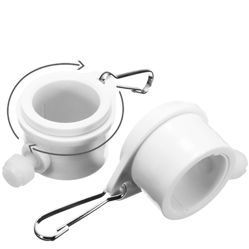 White 1-Inch Diameter Tangle-Free Flagpole Ring with Metal Clip