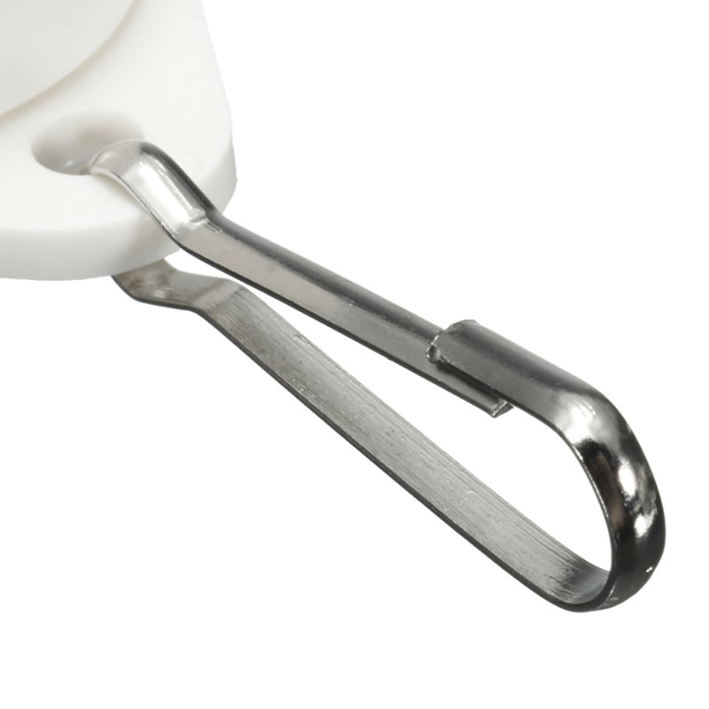 White 1-Inch Diameter Tangle-Free Flagpole Ring with Metal Clip