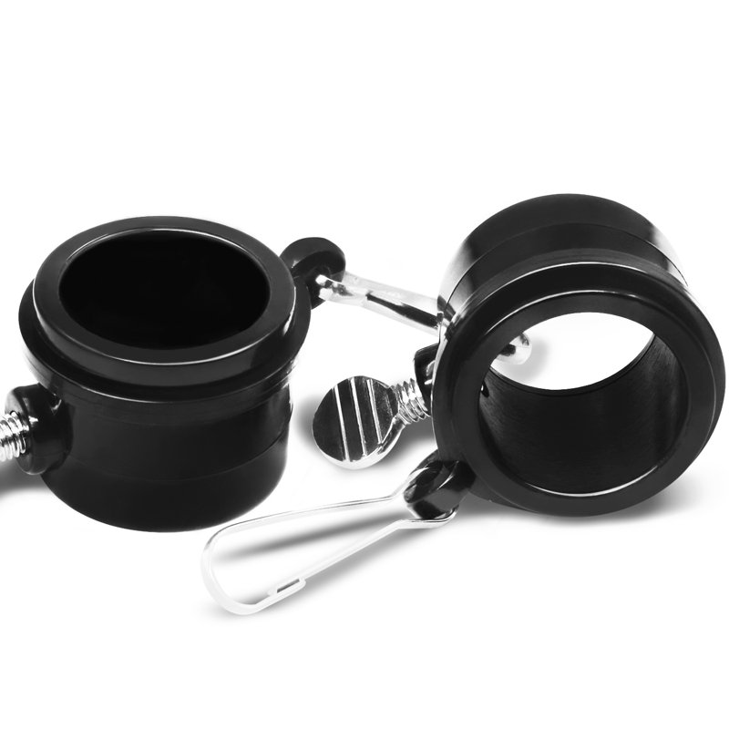 Black Plastic Adjustable Flagpole Rings with Clips - 2 Pcs