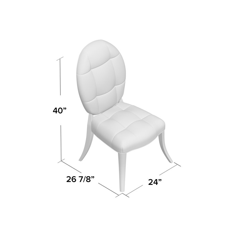 Elegant Gray Leather and Wood Traditional Side Chair