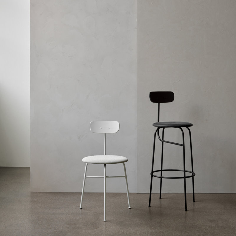 Afteroom Minimalist Black MDF & Powder-Coated Steel Counter Stool