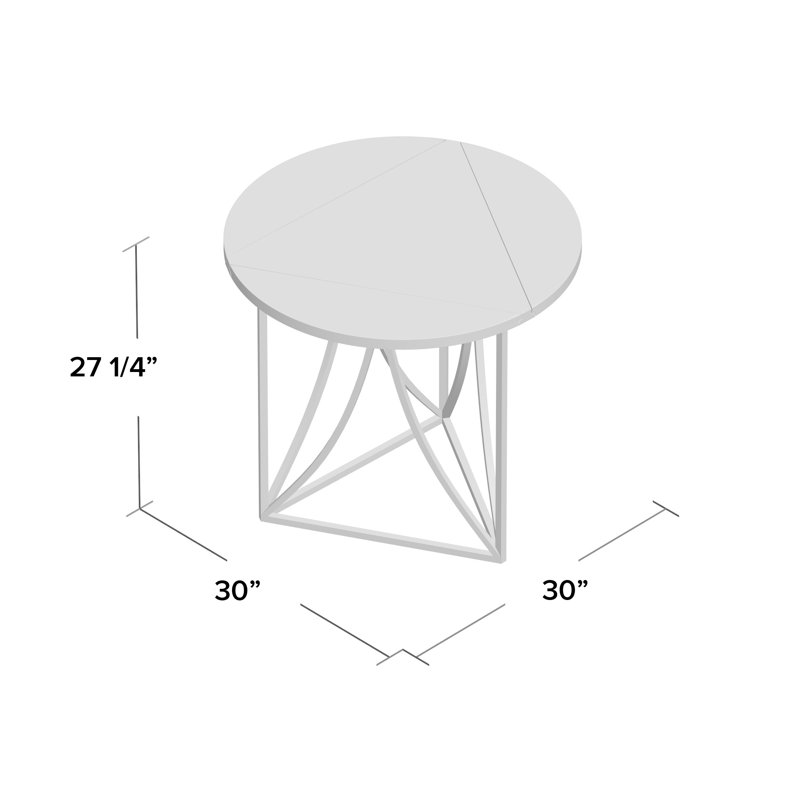 Odessa 30'' Gray Industrial Round Wood & Metal Side Table