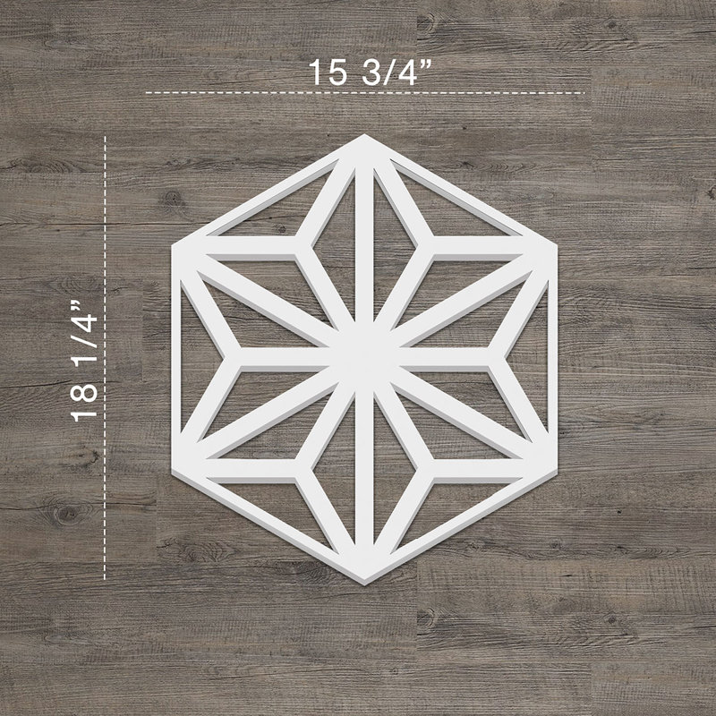 Elegant Unfinished PVC Fretwork Wall Panels, 15.75'' x 17.75''