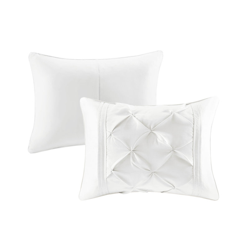 White Full 7-Piece Tufted Comforter Set with Shams