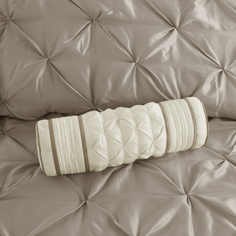 King Taupe Polyester 7-Piece Tufted Comforter Set