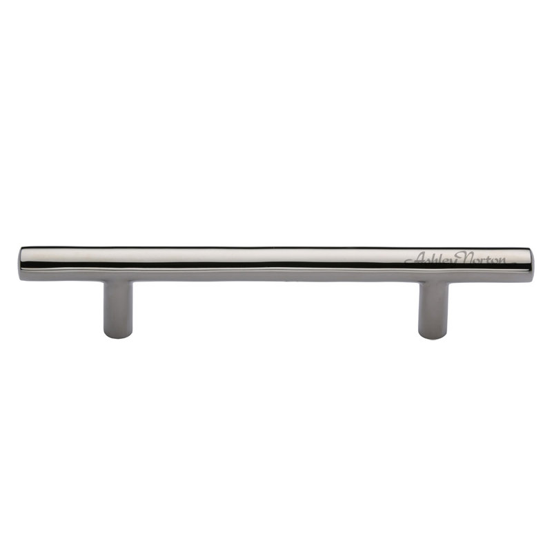 Polished Nickel Modern Bar Cabinet Pull with Mounting Hardware
