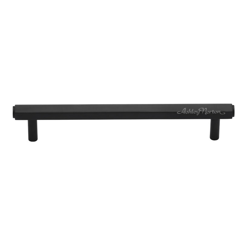 Modern Black Solid Brass 8" Bar Pull Handle